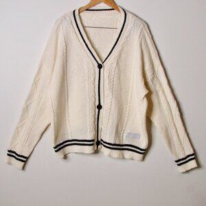 Cable Knit Cardigan Sweater Oversized Folklore Stars Taylor Swift Dupe  XL 1X